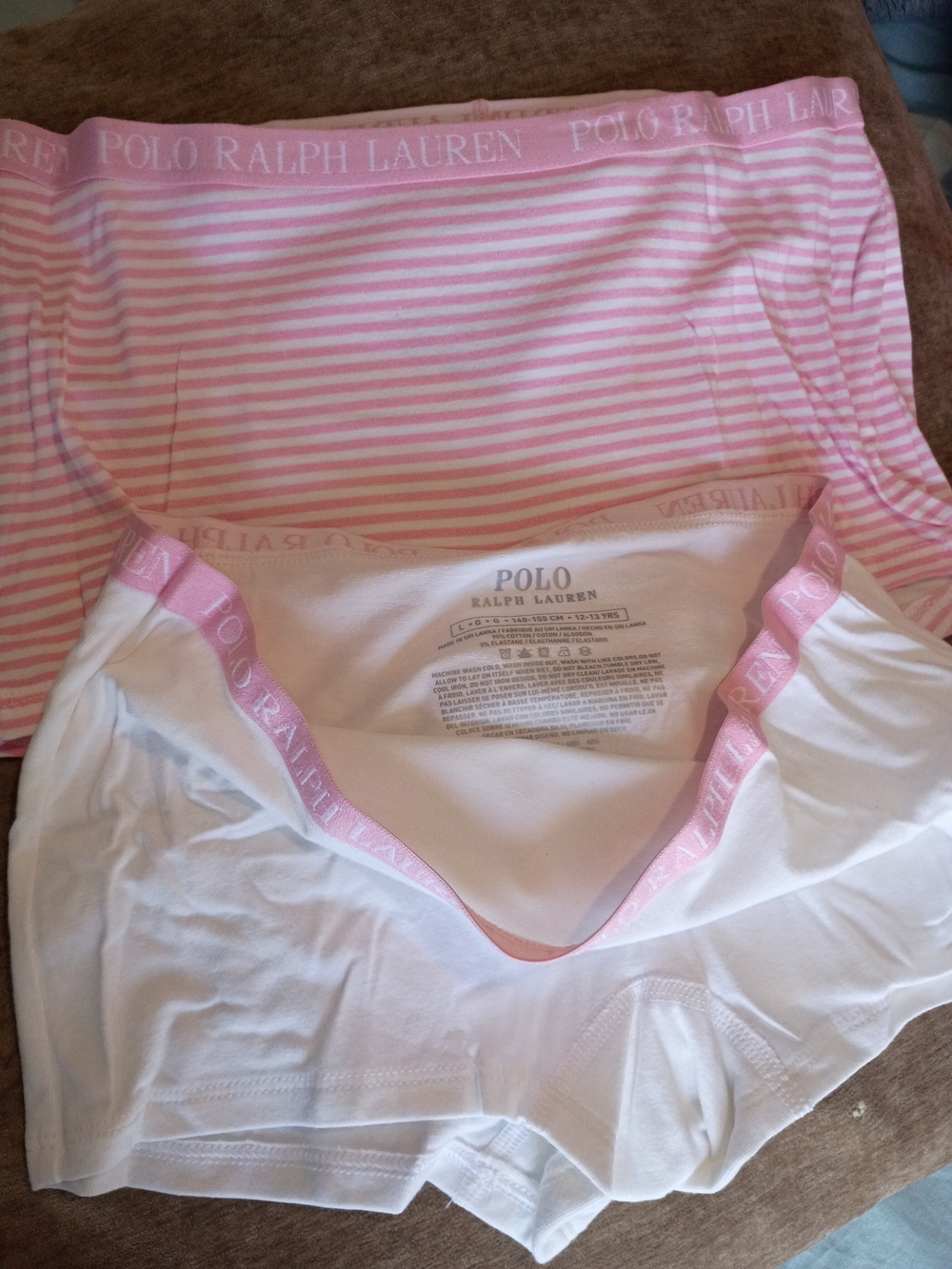 Polo by Ralph Lauren Girl's Pink & White Striped Hipster Briefs